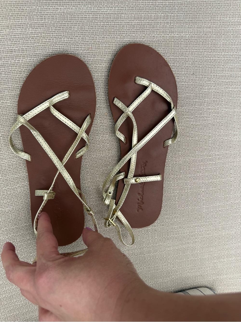 Michael Stars Metallic Gold Strappy Women's Sandals